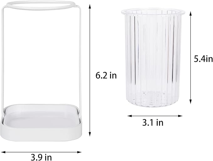 Toothbrush Holders with Drain Tray, Hanging Toothbrush and Toothpaste Holder