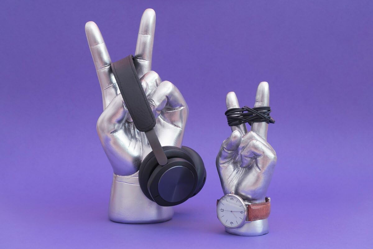 Luckies of London | Jewelry Organizer | Peace Sign Ring Holder | Key Holder for Desk Decor | Trinket Dish & Bedroom Decor | Key Bowl Alternative | Jewelry Hand Sculpture | Bracelet Display | Mini