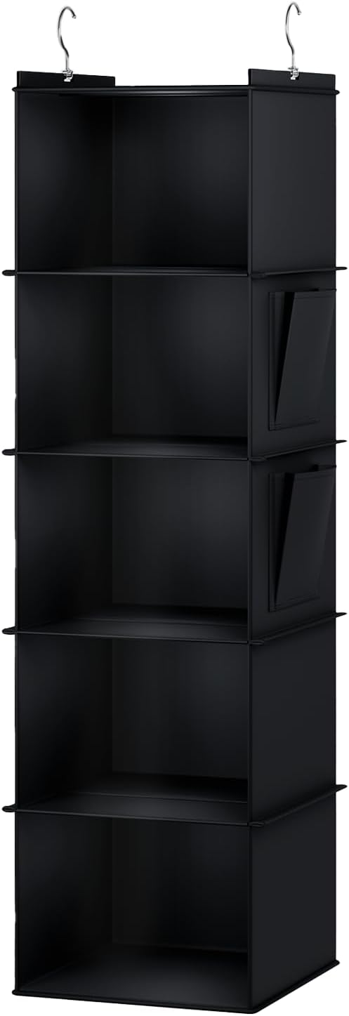 YOUDENOVA Hanging Closet Organizer, 5-Shelf Closet Hanging Storage Shelves