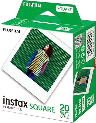 INSTAX SQUARE ISO 800 film with white border, 2 X 10 shot pack