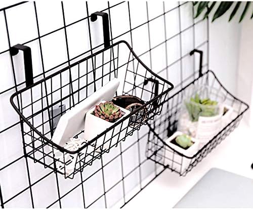 LeleCAT Basket with hook Grid Storage Basket, Hang it behind a door or on a