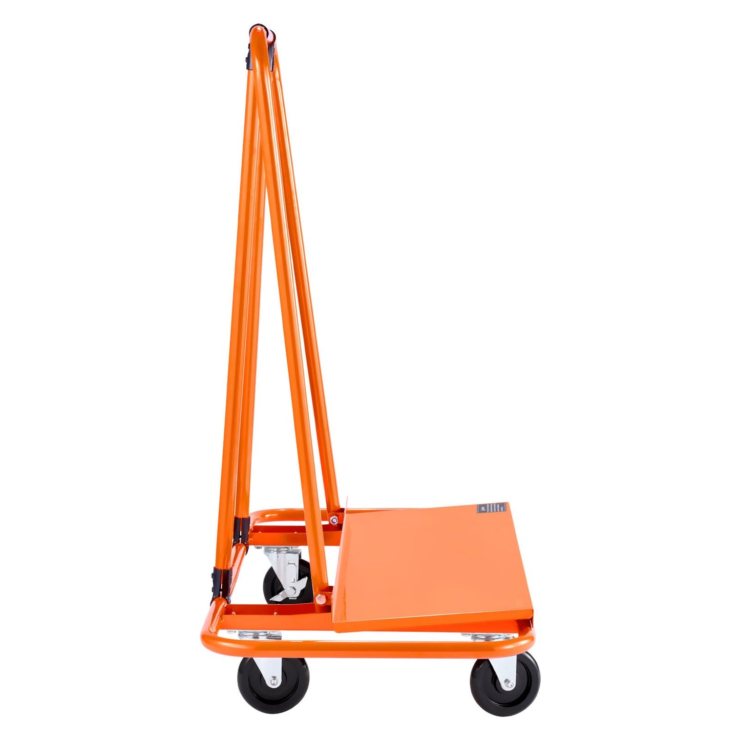 VEVOR Drywall Cart Dolly, Steel Panel Dolly with 4 Swivel Casters, Durable & Long-Lasting, Panel Truck Cart with Tie-Down Strap for Plywood, Plasterboard, Glass, Orange