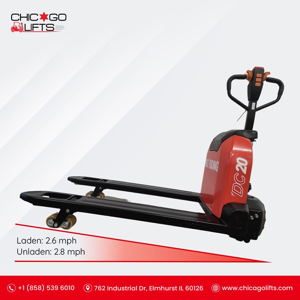 Chicago Lifts Electric Pallet Jack 4400lbs Capacity Economy Pallet Truck Lithium Battery Type Jack 48" x27" Fork