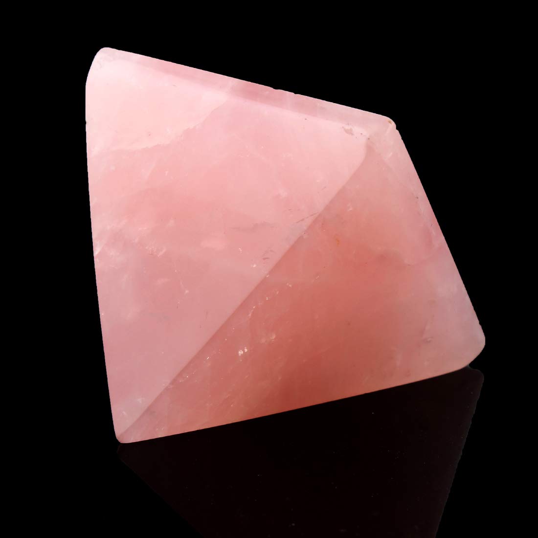 YWG Stone 1.5" Natural Rose Quartz Pyramid Chakra Healing Crystal Reiki Stone Gemstone Radiation Deflection Home Decor Gift Decoration Crafts