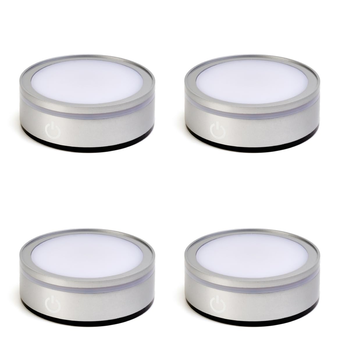 LED Light Base Lighted Display Stand for Crystal, 4 Pack Round Touch Control Light Stand, 7 Color Changing Display Base with USB Power, Illuminated Pedestal for Glass Crystal Spherical Artwork