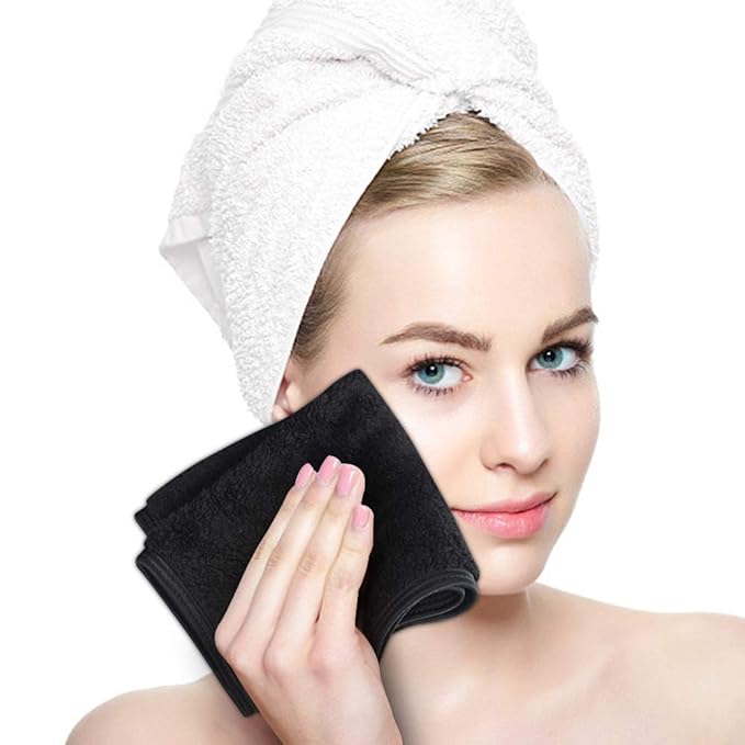 SINLAND Absorbent Coral Velvet Washcloth Ultra Soft Microfiber Face Towels 12 x