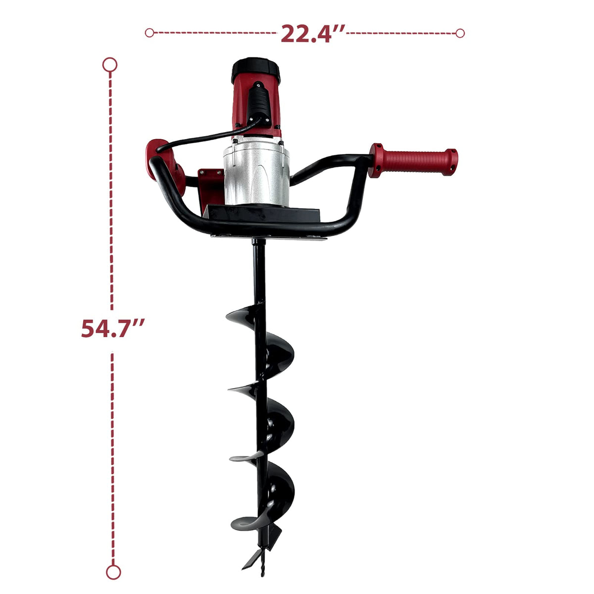 HIGOSPRO 6-Inch & 4-Inch Auger Bit Earth Auger, 1500W Electric Post-Hole Digger, Ideal for Post Hole Digging, Drilling, Tree Planting