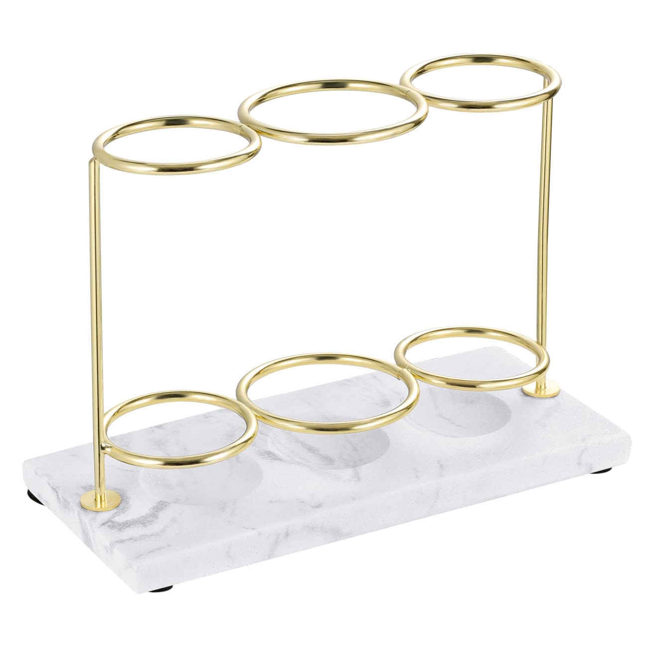 Emibele Electric Toothbrush Holder, 3 Slots 2-Layer Resin Electric Toothbrush Holder Bathroom Toothpaste Razor Storage Non-slip Organizer for Bathroom Toothbrush Toothpaste Cleanser, Gold Marble White