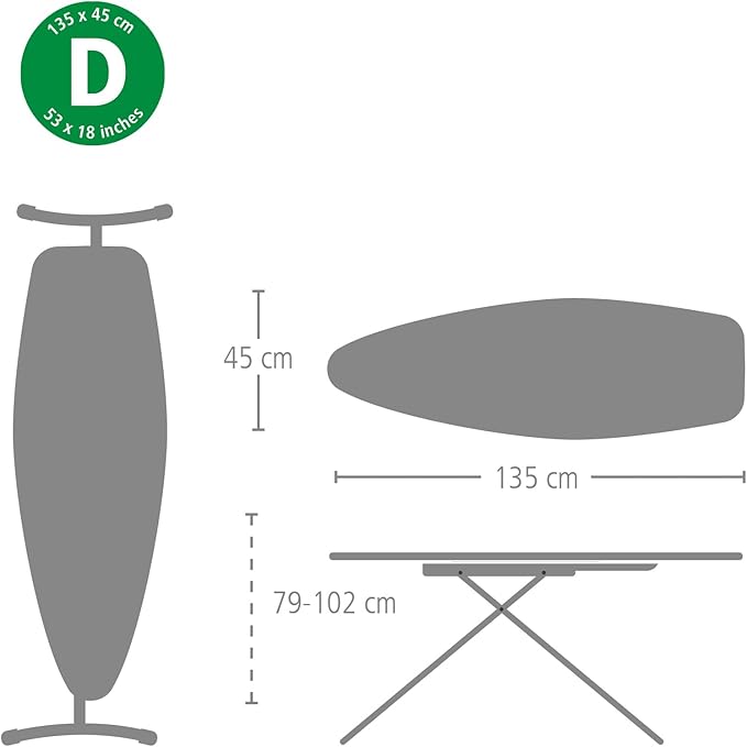Brabantia Size D Replacement Ironing Board Cover, Heat Resistant Zone, Thick