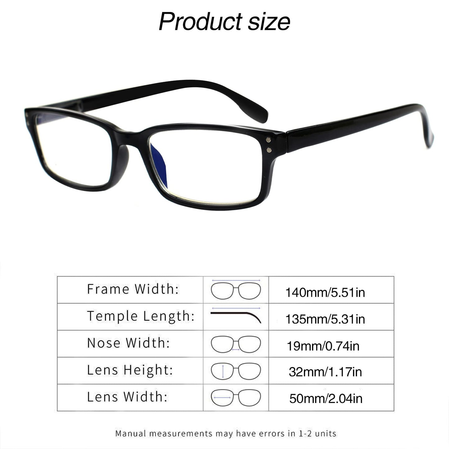 Kerecsen 6-Pack Reading Glasses Blue Light Blocking,Spring Hinge Readers for Men Women,Computer Eyeglasses (6 Black, 1.5, multiplier_x)