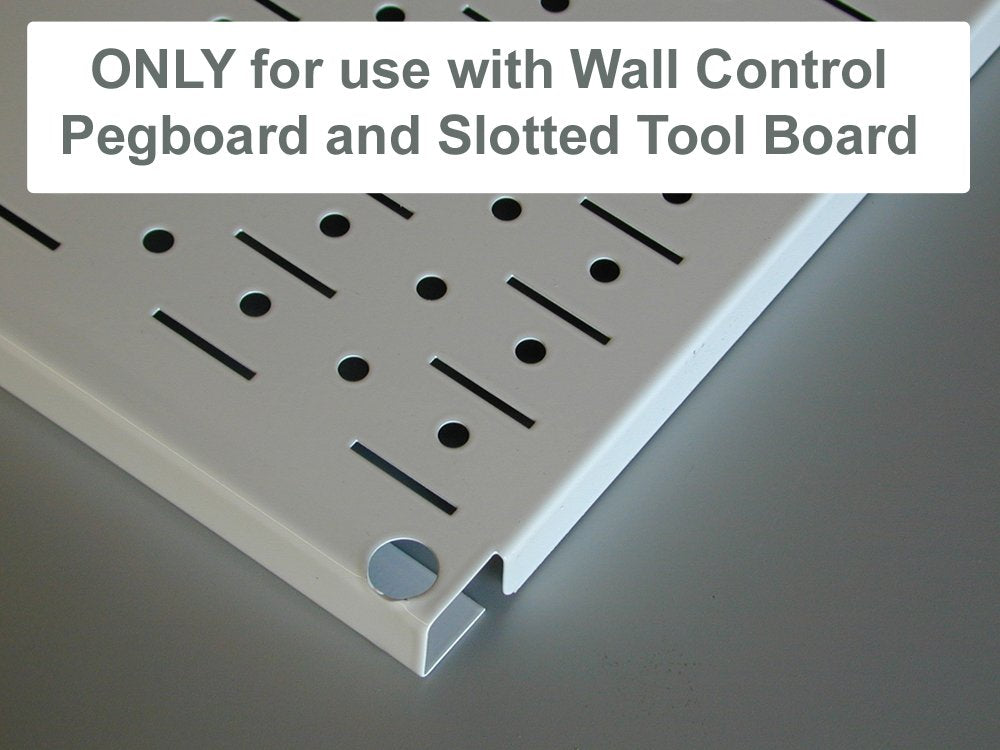 Wall Control Shelf 9in Deep Pegboard Shelf Assembly Only for use Brand Slotted Pegboard - Black
