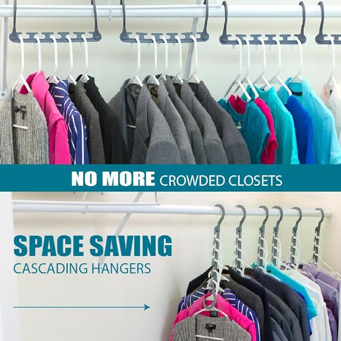 Wonder Hanger Max 10-Pack Space Saving Hangers, Reinforced Hooks Swivels 360°