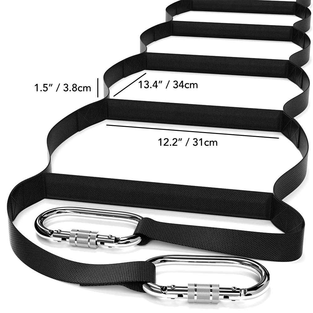 Reusable Fire Escape Ladder 3 Story 24 Foot | Made in USA Escape Ladders for 3-Story Homes | Compact | Lightweight & Portable | Fire Ladder Rope Multi-Functional & Weather Resistant