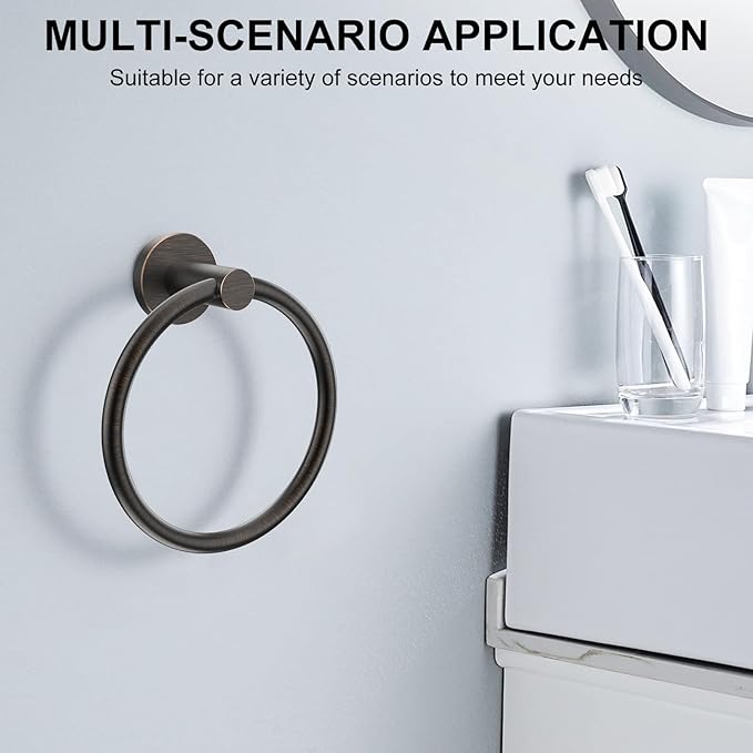 SetSail Towel Holder for Bathroom Wall Screw-in Towel Ring Stainless Steel Hand