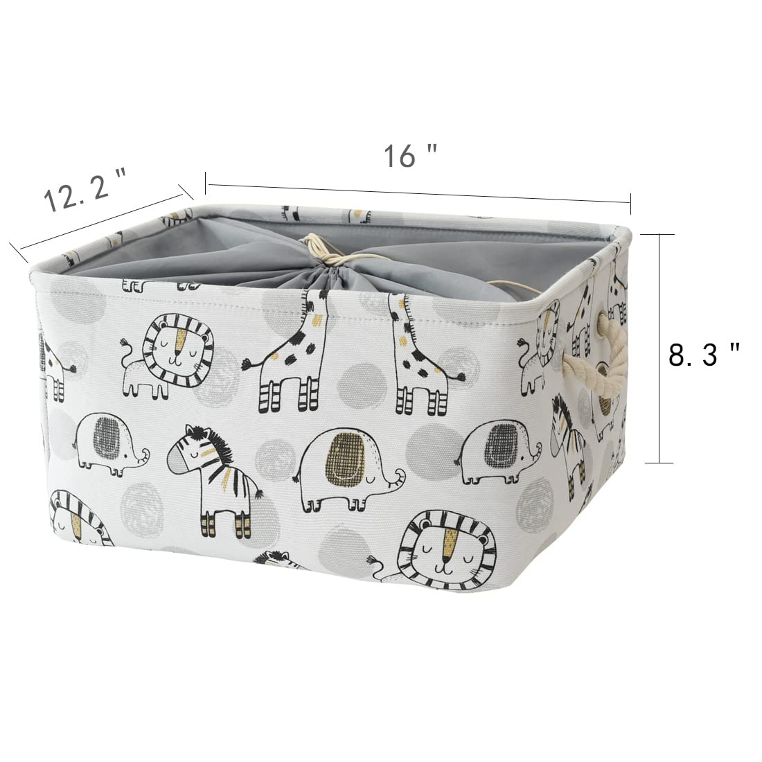 INough Toy Baskets Toys Organizer Kids Storage Basket, Baby Room Decor Giraffe Laundry Baskets with Drawstring Mothers Day Gifts Basket for Kid's Room (Giraffe, Large)