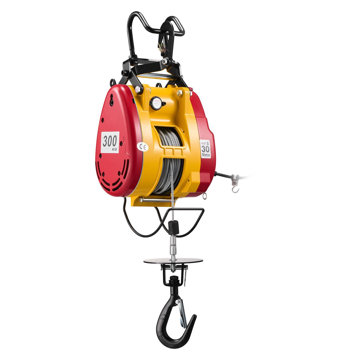 VEVOR 2-in-1 Electric Hoist Winch, 660 lbs Capacity, 1500W Portable Power Winch Crane, 98.4 ft Lifting Height, 62 ft/min with Wired and Wireless Remote Control for Factory, Warehouss, Garage