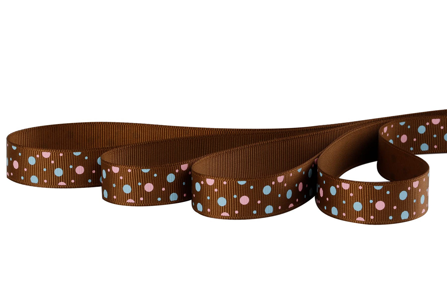 Joycrosso 5/8" Inch Wide Dots Printed Grosgrain Ribbon with Color Dots, Ideal for Hair Bows Gift Wrapping and Crart, 25Yds-Roll (Bronze)