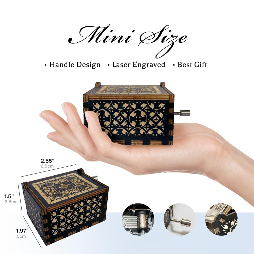 Zpvuklkl Teacher Appreciation Gifts for Women,Men,Hand Crank Antique Engraved Wood Music Boxes,Thank You Gift for Teacher on Christmas,Thansgiving Day,Birthday,Teacher's Day,Retired