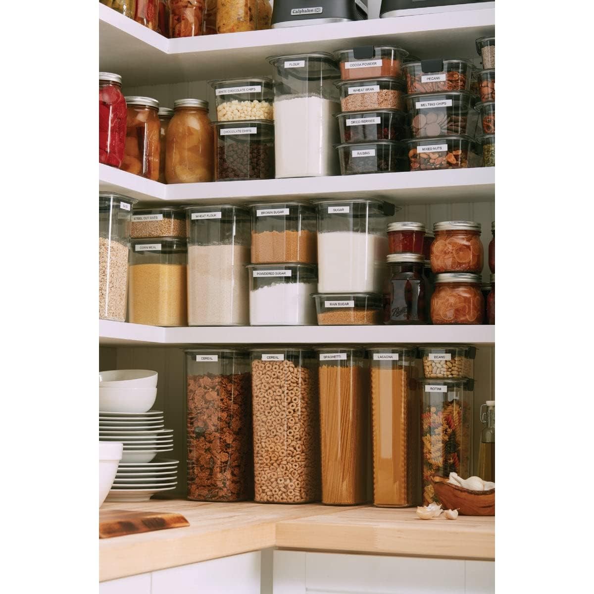 Rubbermaid Brilliance 16-Cup Airtight Food Storage Container with Lid Clear/Grey - optimal for pantry organization flour sugar and food storage