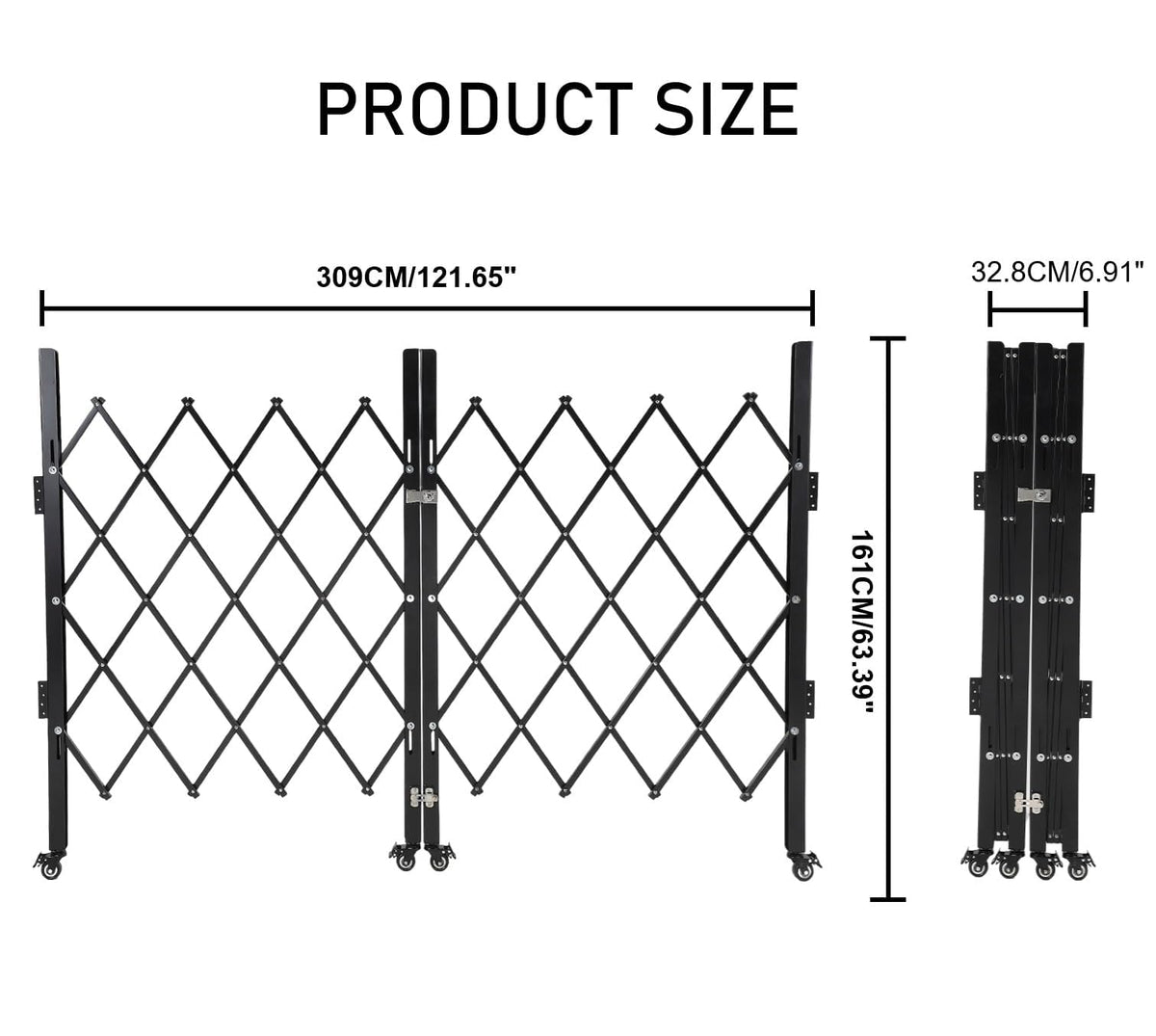Heavy Duty Expandable Scissor Gate with Easy Lock for Garage & Garden Security