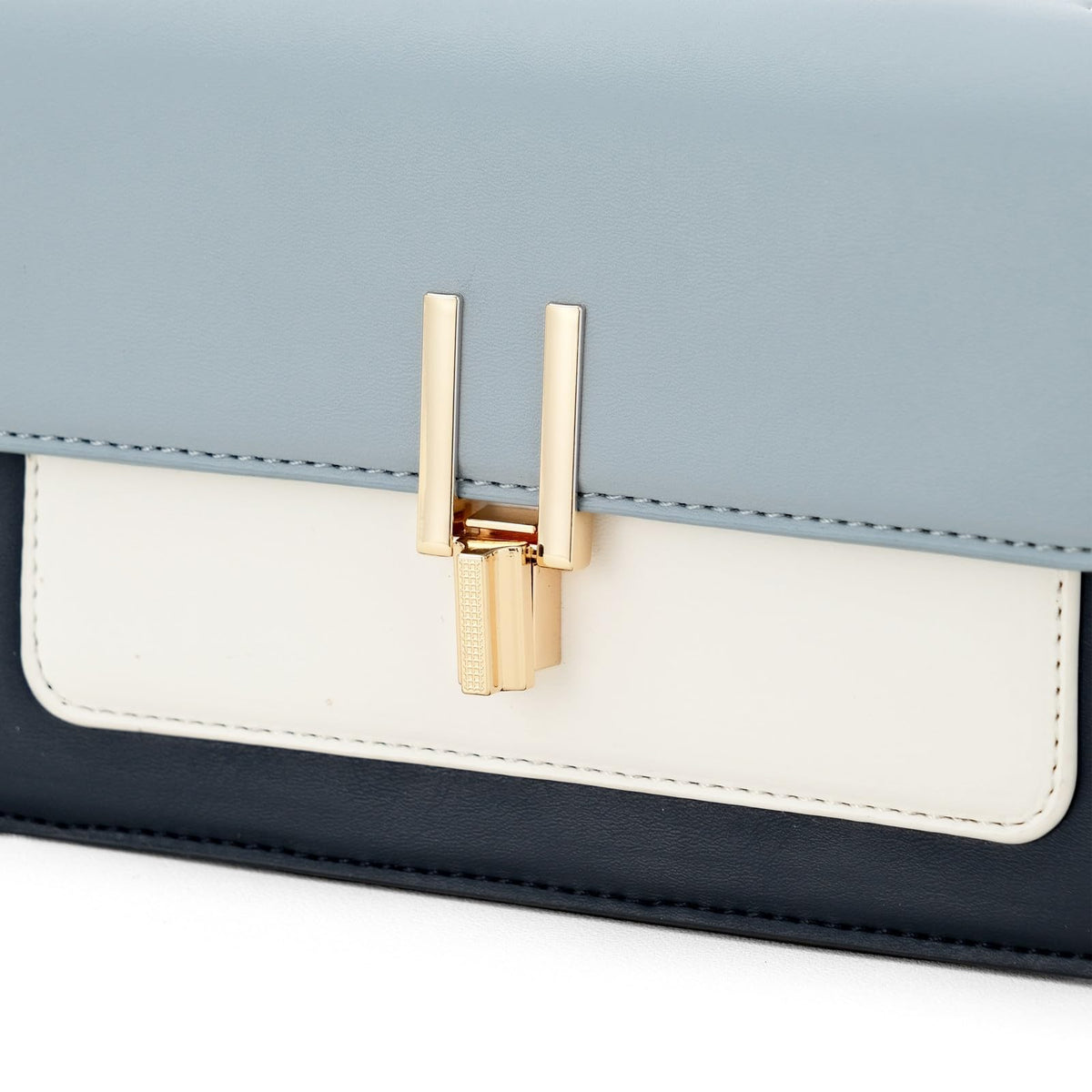 Crossbody Bags for Women Cute Faux Leather Trendy Cross Body Bag Purses for Women Small Multi Color Designer Handbags Womens Purse Satchel Chain Strap Ladies Shoulder Bag Blue White