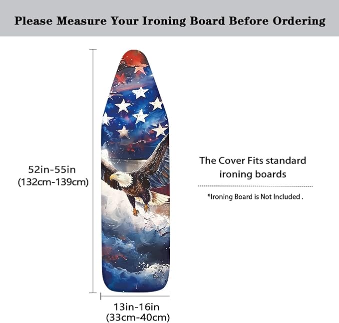 GLENLCWE American Flag Bold Eagle Ironing Board Cover, 54x15 inches, 4th of