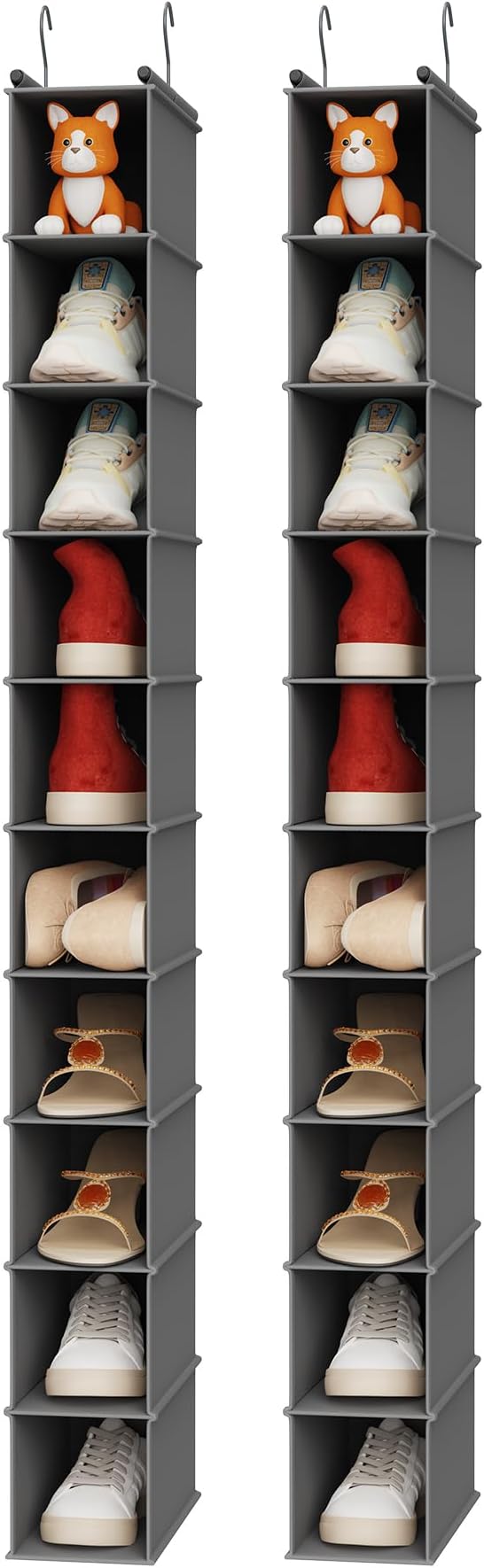 MAX Houser 10-Shelf Hanging Shoe Shelf Organizer, Hanging Shoe Storage