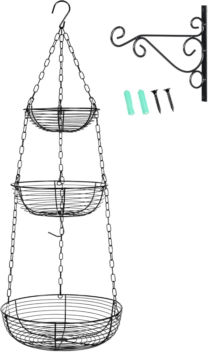 HULISEN 3 Tier Hanging Fruit Basket