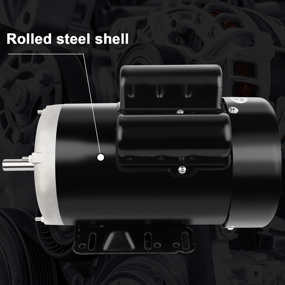 5HP Electric Motor 3450 RPM Farm Duty Single Phase Motor 56 Frame 208-230V 5/8" Shaft Diameter, 60Hz CW/CCW TEFC