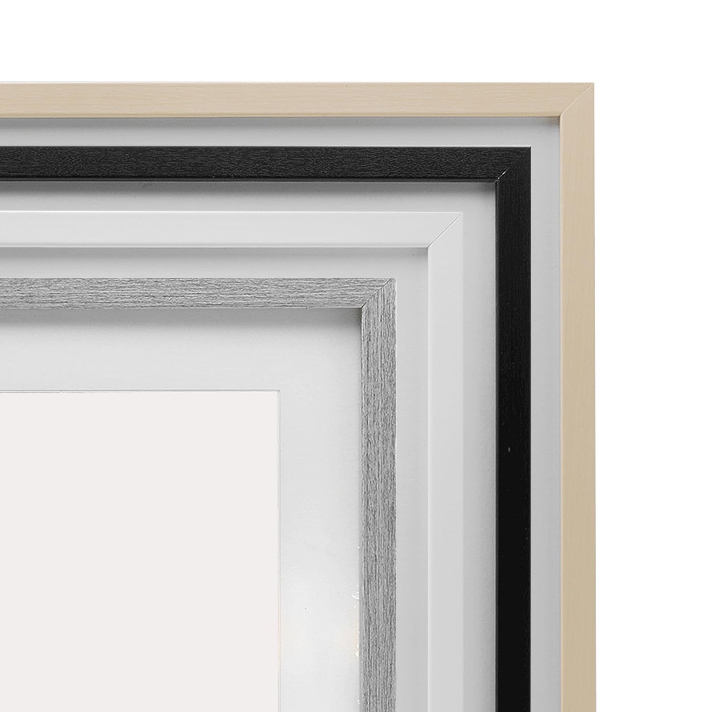 Stupell Industries 'White And Gray Geode', Framed Print Under Glass, Black, 13 x 16 Inches, Easy to Hang and Sturdy, Made in USA, by Svetlana Aleynikova