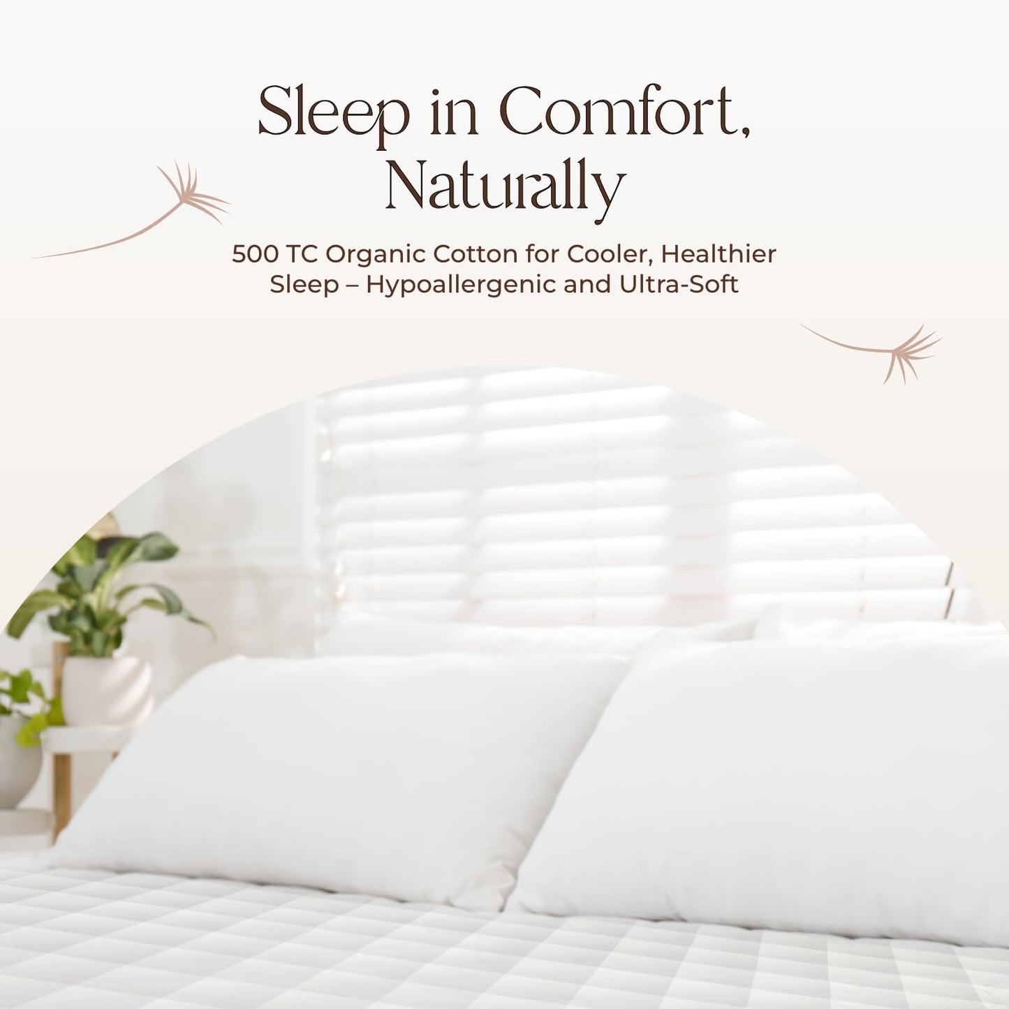 100% Cotton Organic Mattress Pad - Luxury Quilted Mattress Topper Protector Plush & Breathable Machine Washable Design - Fairtrade & GOTS Certified Premium 400GSM Thick with Deep Pocket (Cal King)