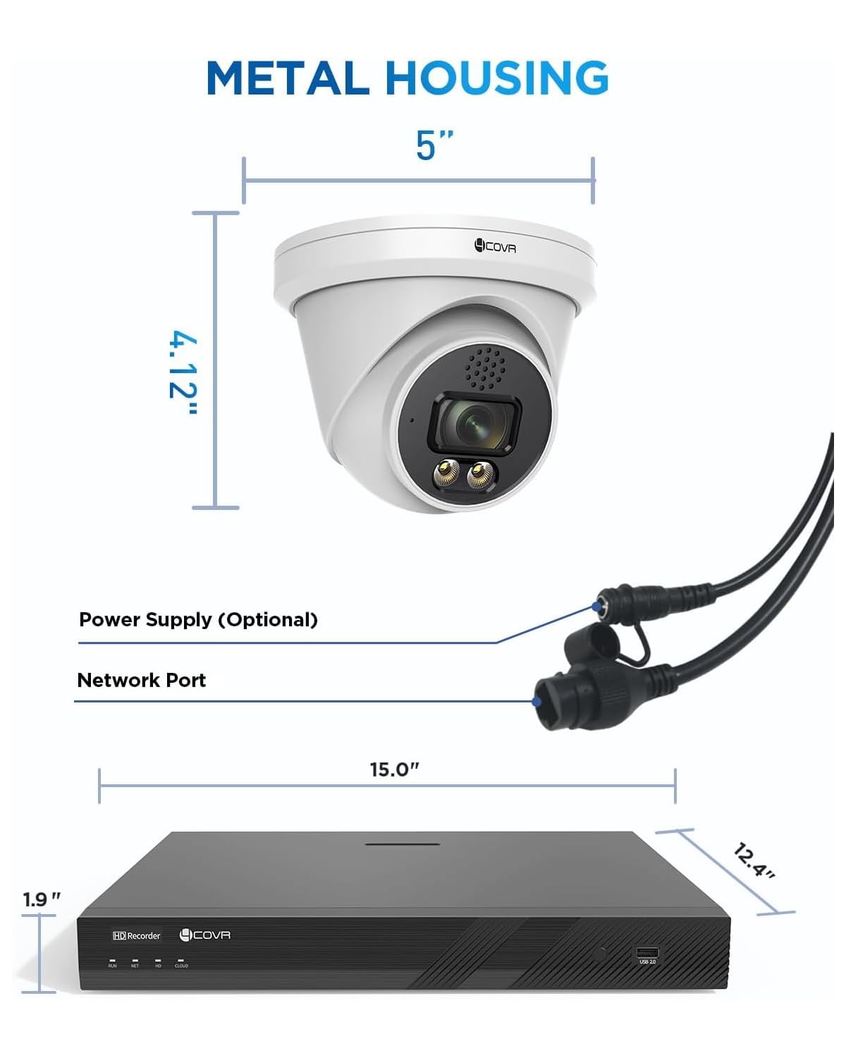 4COVR 12MP Security Camera System 16 Channel PoE for Business, 8X 12MP Wired IP Cameras IP67, 2-Way Audio Talk, Person Vehicle Detection & Smart Color Night Vision, UltraHD NVR 4TB HDD, LY97KAAM1608