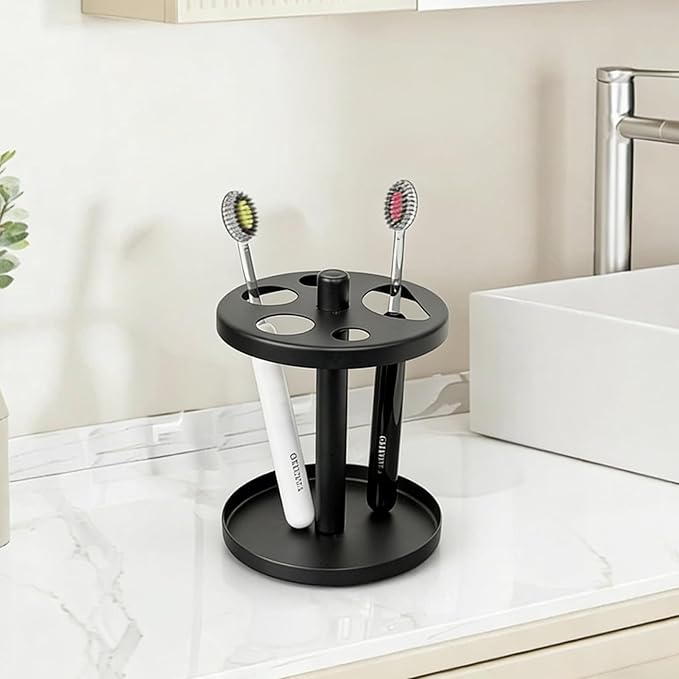 Black Metal Toothbrush Holder Stand