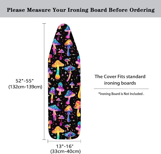 Sprowallow Shining Mushroom 15x54 Ironing Board Cover and Pad, Iron Scorch