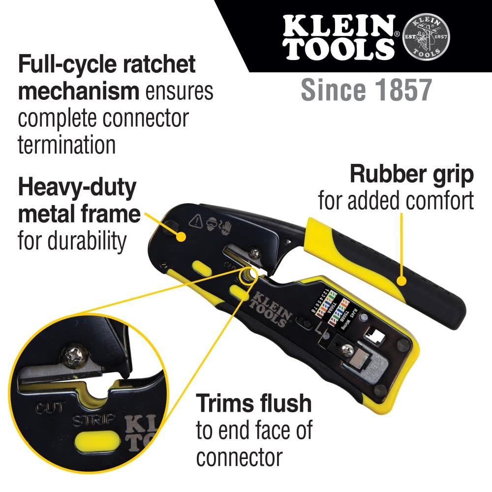 Klein Tools VDV500-920 Wire Tracer Tone Generator and Probe Set with RJ45 Port & VDV226-110 Ratcheting Modular Data Cable Crimper/Wire Stripper