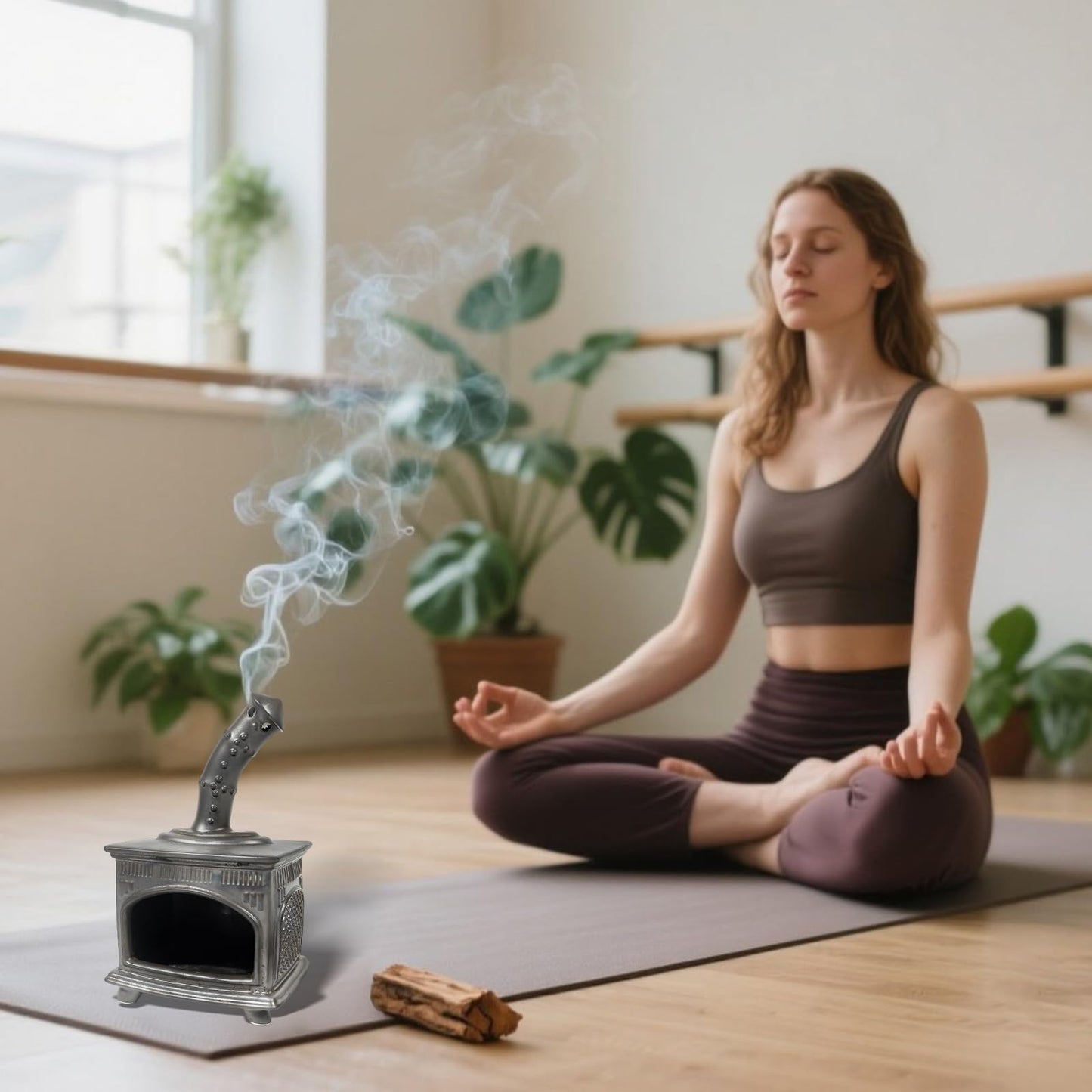 MOUGIGI Handmade Ceramic Palo Santo Holder - Modern Smudge Bowl & Sage/Cone Incense Chimney for Yoga, Meditation, and Energy Cleansing - Ideal Gift for Zen Altar and Aromatherapy Enthusiasts
