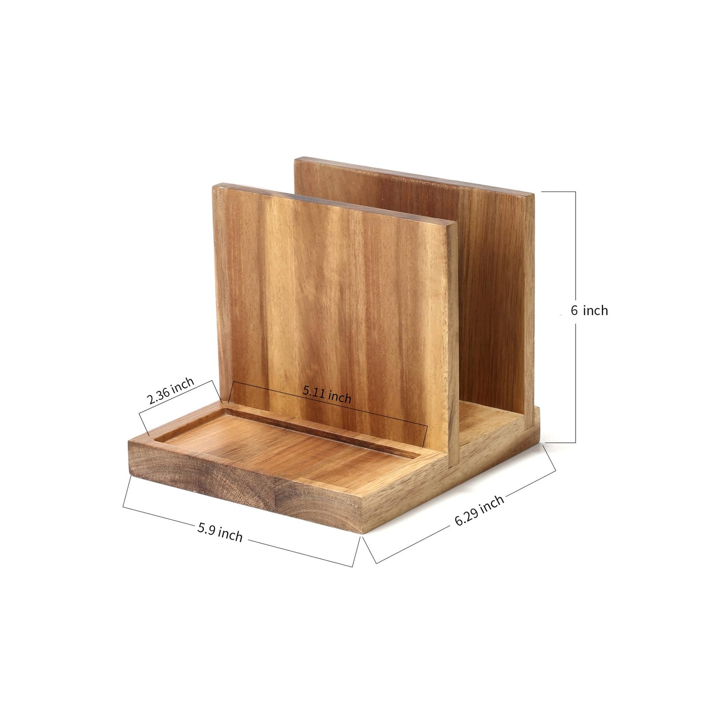 EVERBBKING Napkin salt pepper holder Wooden Napkin Holder for Salt and Pepper Shakers Caddy,Suitable for Kitchen, Restaurant, Bar, Office, Parties, Home Décor