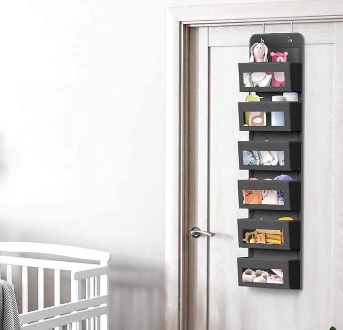 Simple Houseware 6 Clear Window Pocket Over Closet Door Storage Hanging