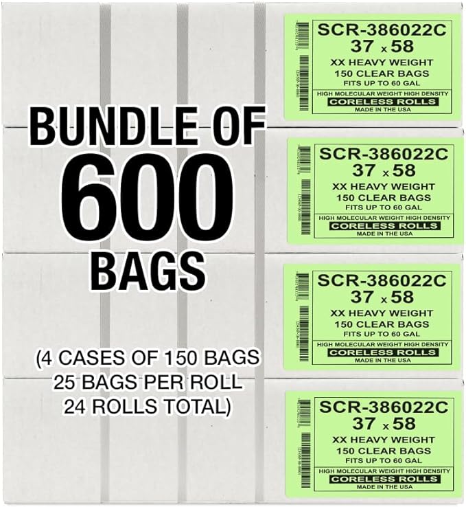 Aluf Plastics 55-60 Gallon Trash Bags Source Reduction Series Value High