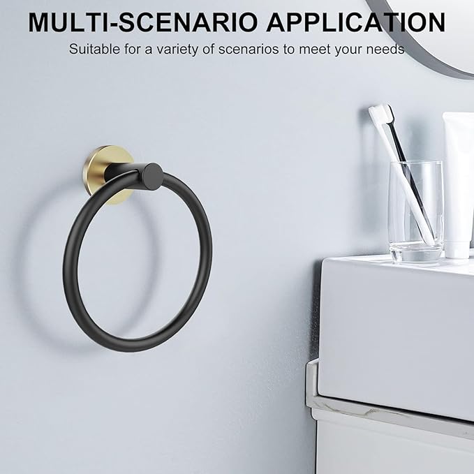 SetSail Towel Holder for Bathroom Wall 4 Packs Towel Ring Stainless Steel Heavy