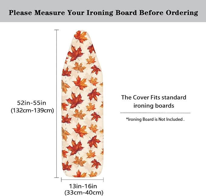 Easy Installation 15x54 Fall Maple Leaf Ironing Board Cover