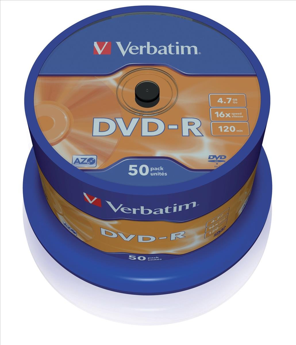 Verbatim 43548 4.7GB 16x DVD-R Matt Silver - 50 Pack Spindle