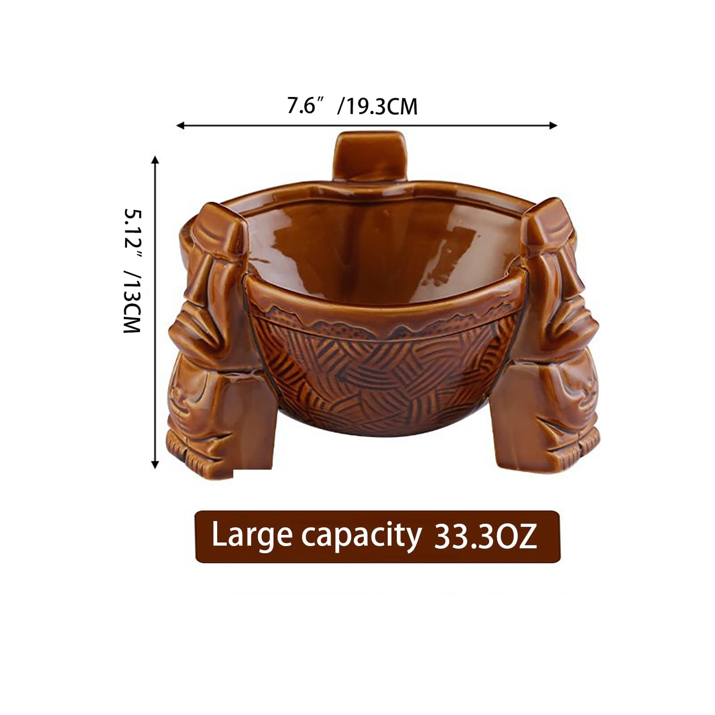 WINISH Scorpion Bowl, Tiki Bowl,Food Grade Ceramic Decorative Bowl, Pedestal Decorative Bowl, Party Serveware for Cocktails, Tiki Drinkware for Bar, Party, Holidays, and More
