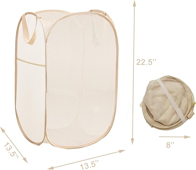 2Pcs Pop Up Hampers for Cruise, Folding Laundry Basket Space Saving Design