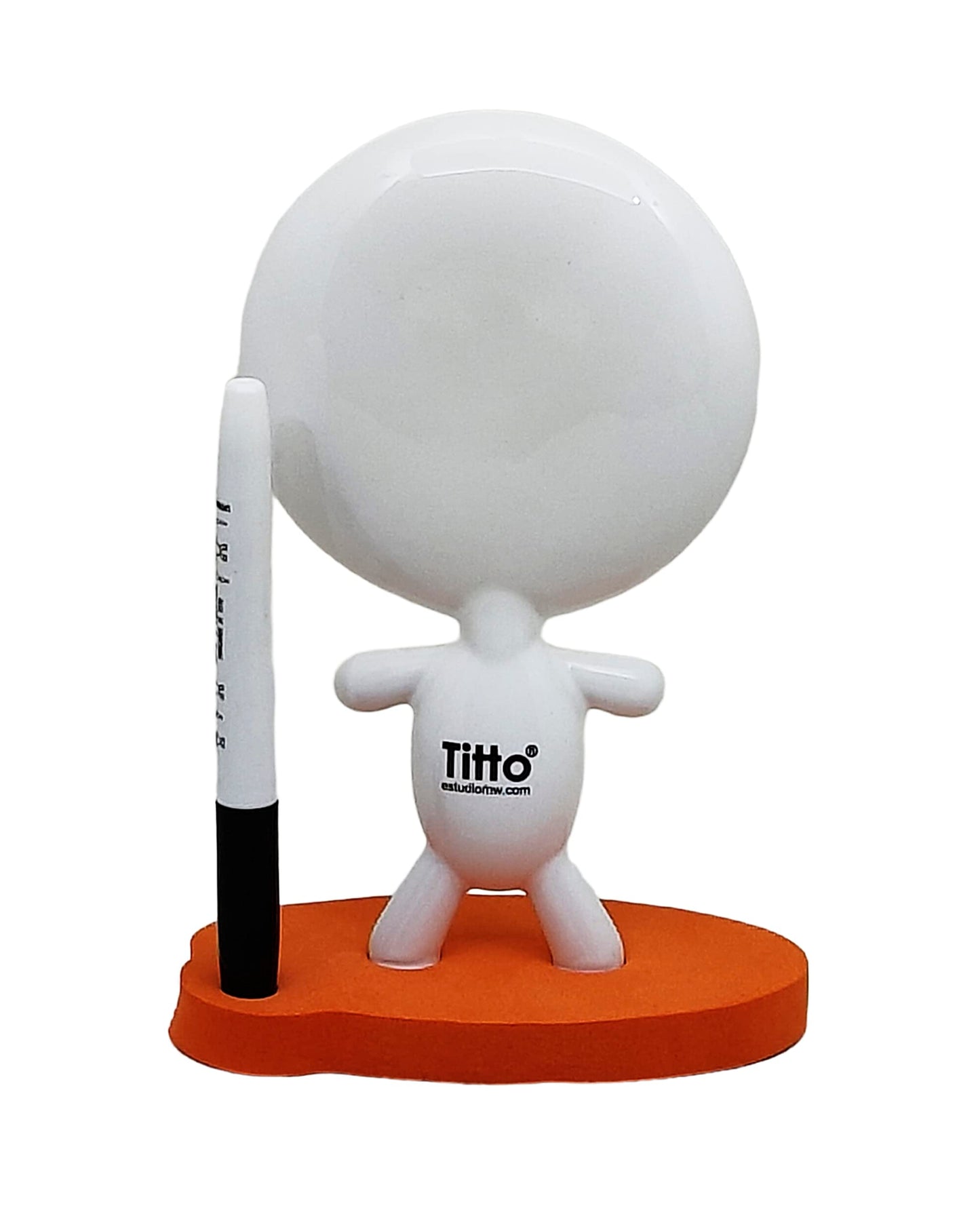 Best Office Gift - Orange Office Coworker Gifts - TITTO Original, Draw Your Ideas - Home & Office Decor Design - Ceramic Memo Pad - (Orange)