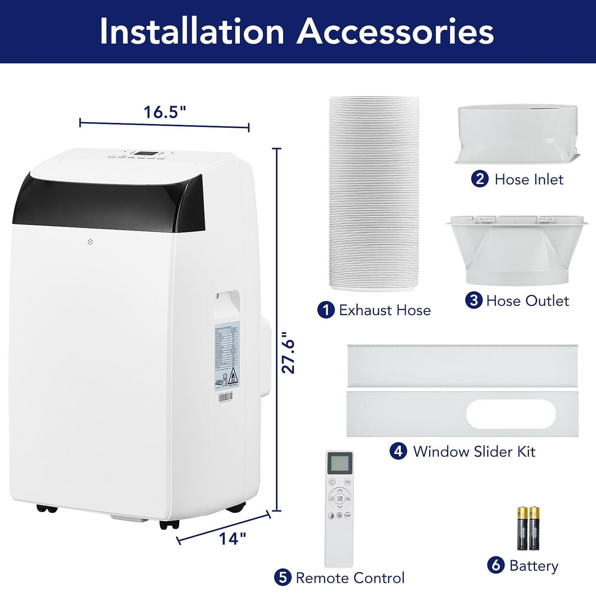 14000 BTU Portable Air Conditioners with Remote Control, 3-in-1 Free Standing Cooling AC Unit with Fan & Dehumidifier, Cools Room up to 750 sq.ft,Sleep Mode,3 Speed,Auto Swing,24H Timer