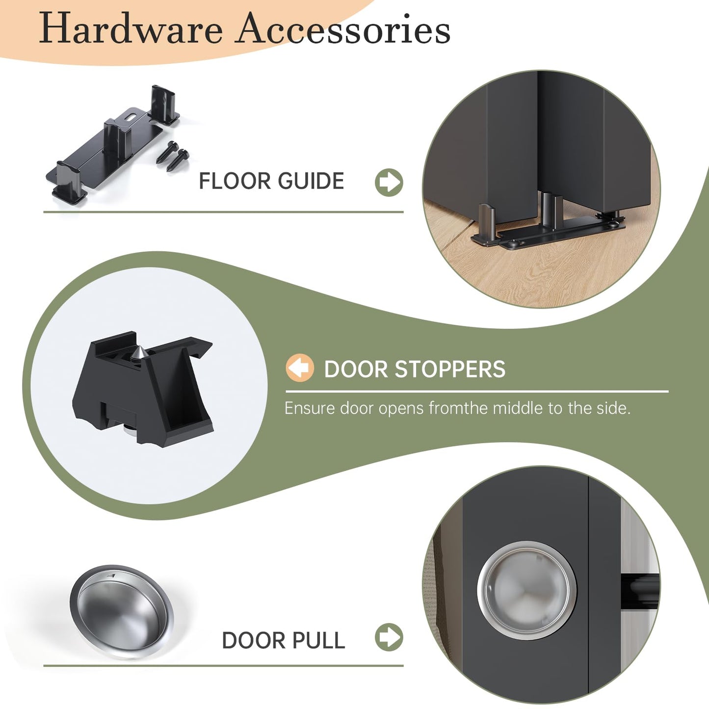 EaseLife 8FT/96in Bypass Double Sliding Pocket Door Hardware Kit,Commercial Grade,Aluminum,Bypassing Closet Door Track for 2 Door System,Slide Smoothly Quietly,Easy Install,No Doors