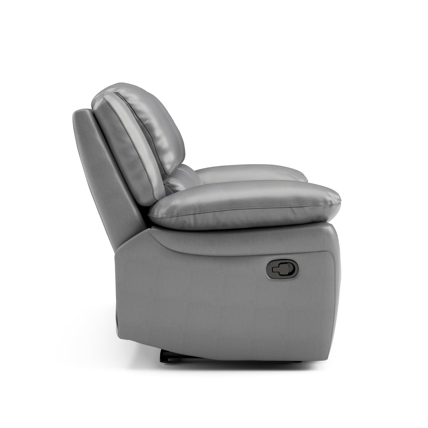 Furniture of America Sorin Modern Leather Recliner Loveseat with Pillow Armrests and High Density Foam, Reclining Sofa, Comfortable Couch for Living Room, Office, FSC Certified, Dark Gray