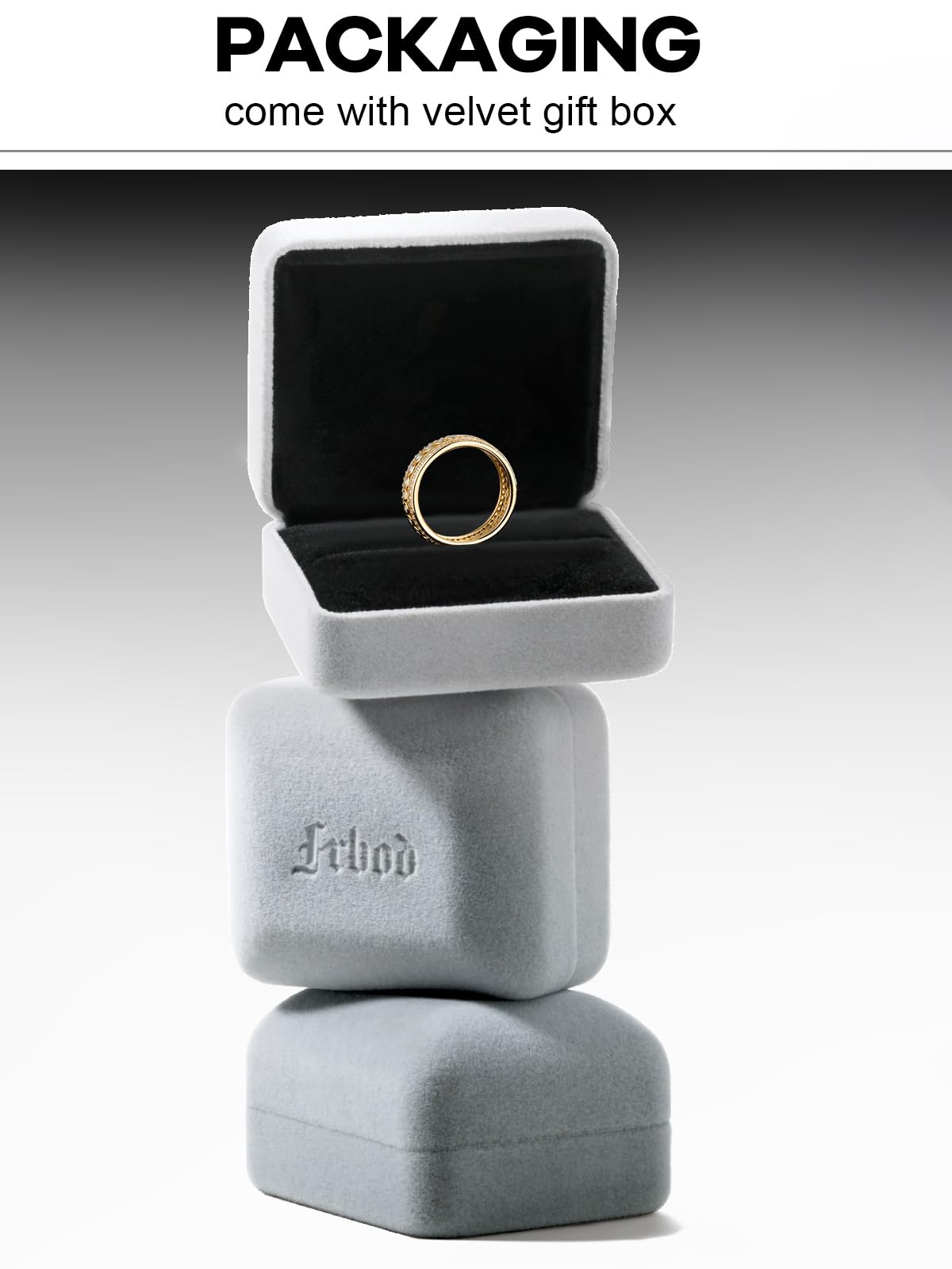 Frbod Moissanite Anniversary Ring for Women Men Sparkling Diamond Jewelry Hypoallergenic 14K Gold Plated Size 9