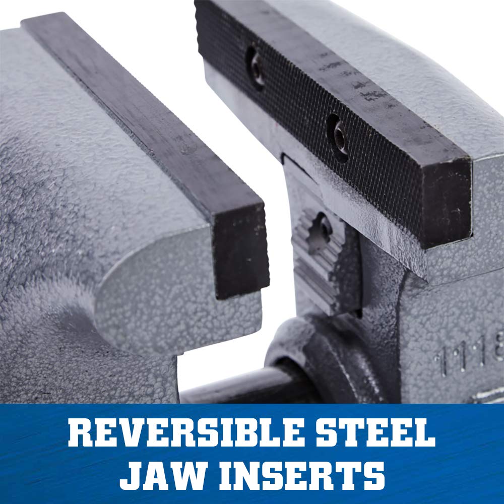 Wilton Tradesman Bench Vise, 6-1/2" Jaw (Width 6", Max Opening 4") Throat (Model 1765), Gray